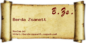 Berda Zsanett névjegykártya